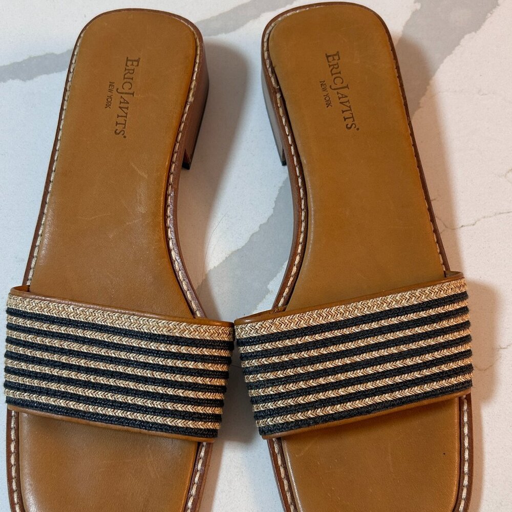 Leather slide sandals